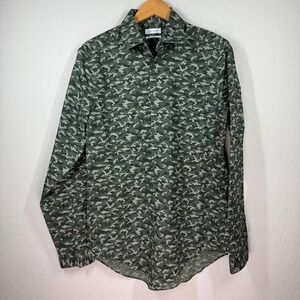 Men's Calvin Klein Slim Fit Camouflage Button Down Shirt Size Medium